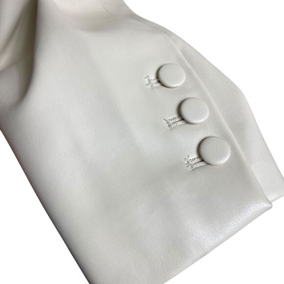 Good American 2 " Better than Leather " Oversized blazer in a cream NWT - Picture 4 of 14